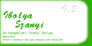 ibolya szanyi business card